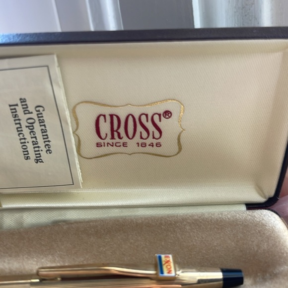 Vintage Exxon Cross Pen 10k Gold Filled Cross In Case - Picture 3 of 11